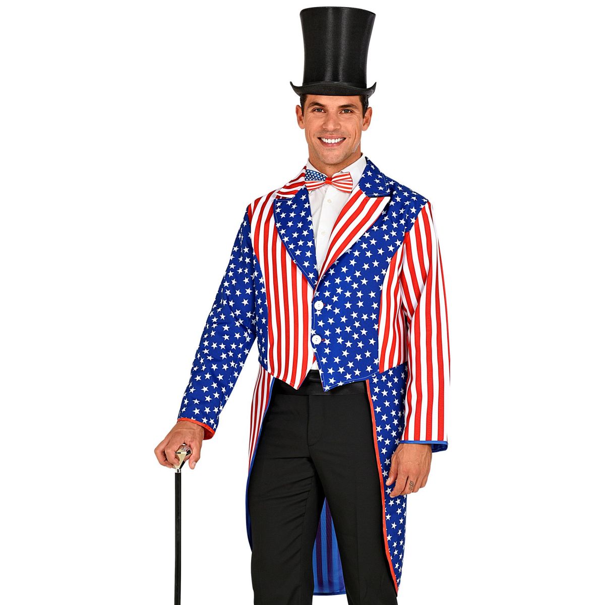 USA Parade-Frack  Garde-Uniform Herren Frack Amerika Jacket Kostüm Stripes Gr. L