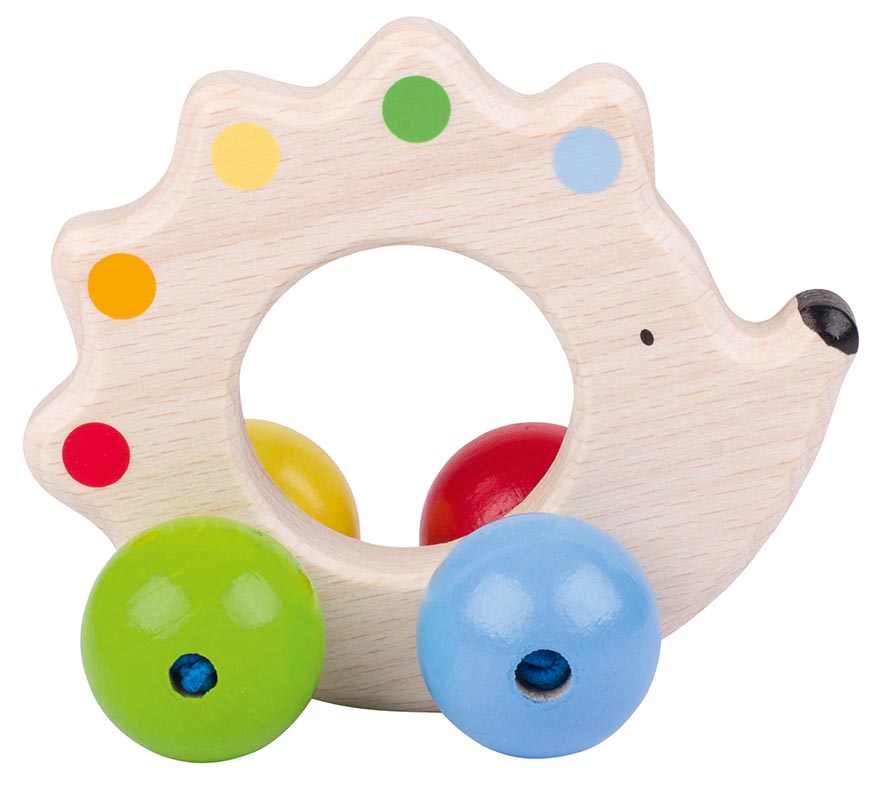 Greifling Igel Perlen Babyspielzeug Motorik Greifen Natur Holz Baby