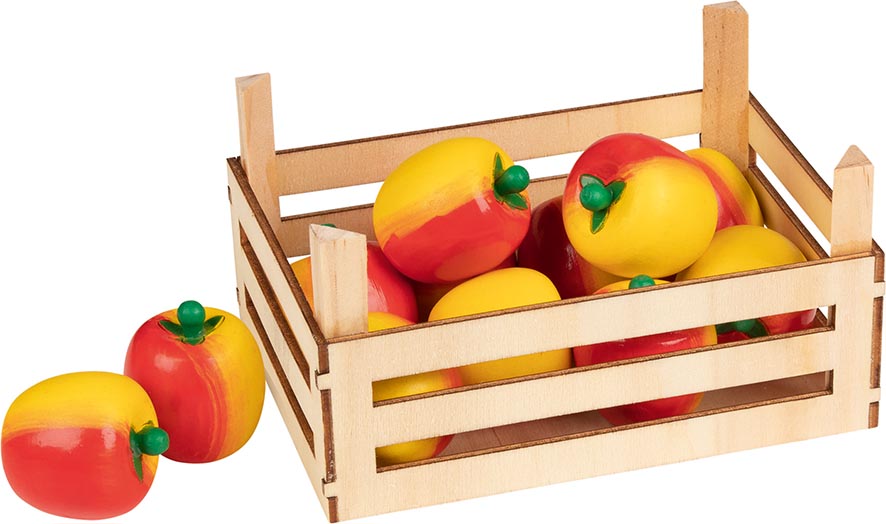 äpfel in Obstkiste Apfel Früchte Kaufladen Zubehör Kaufmannsladen