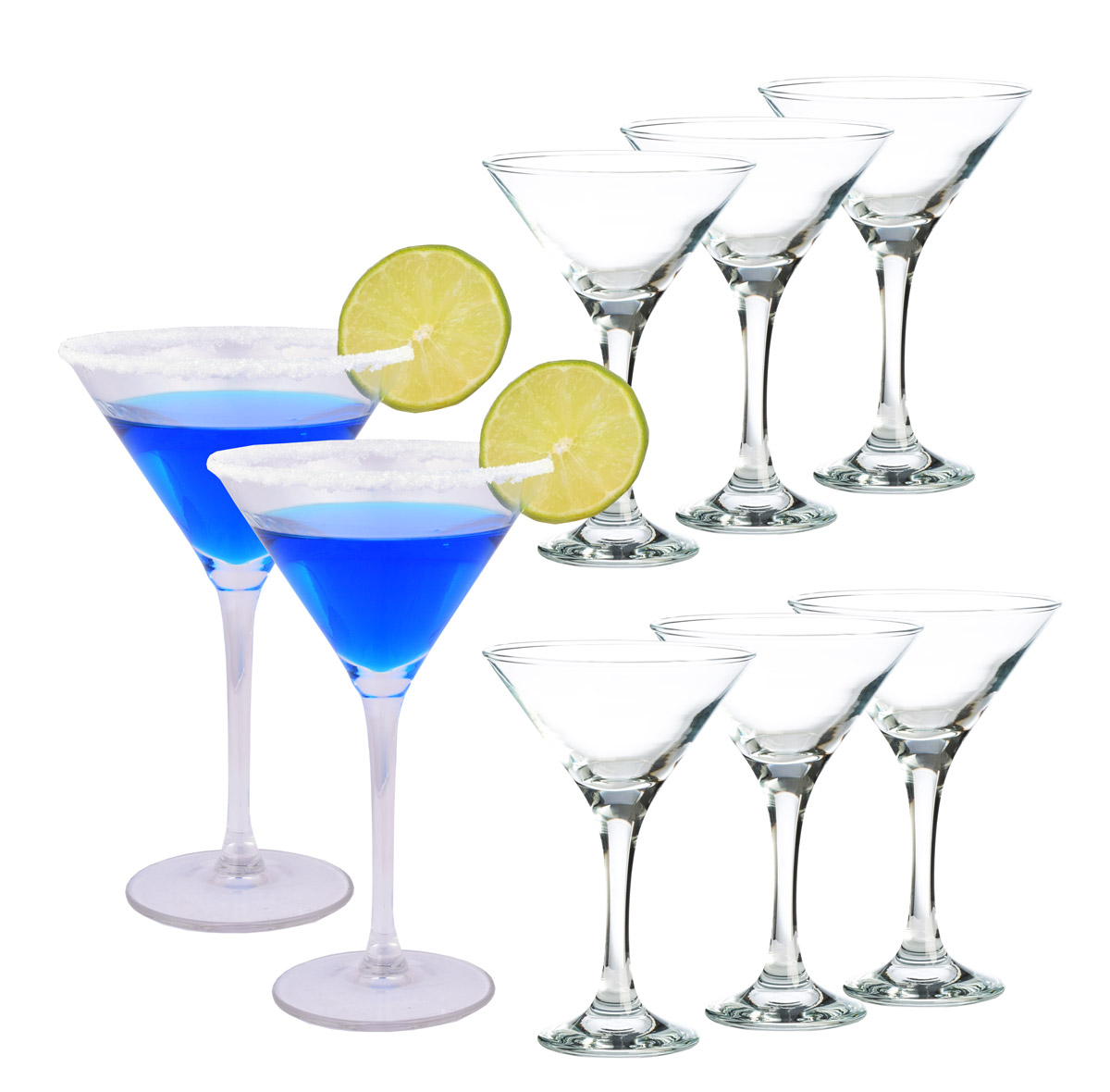 Tritan-Martini-Gläser (8 Stück), Cocktailgläser aus Kunststoff, BPA-frei