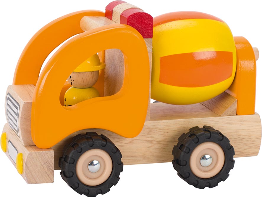 Betonmischer Holzfahrzeug Baufahrzeug Holzspielzeug Baustelle Spielzeug Kinder