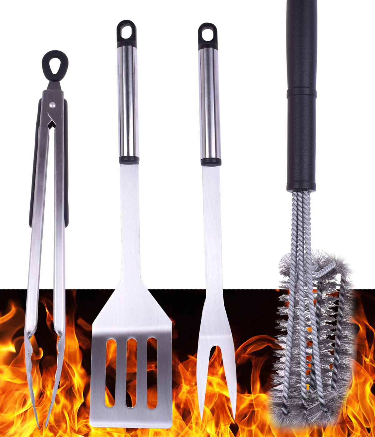 Einsteiger Grillset Grill Set Anzündkamin Grillbesteck Grillbürste Grillzubehör Grillanzünder