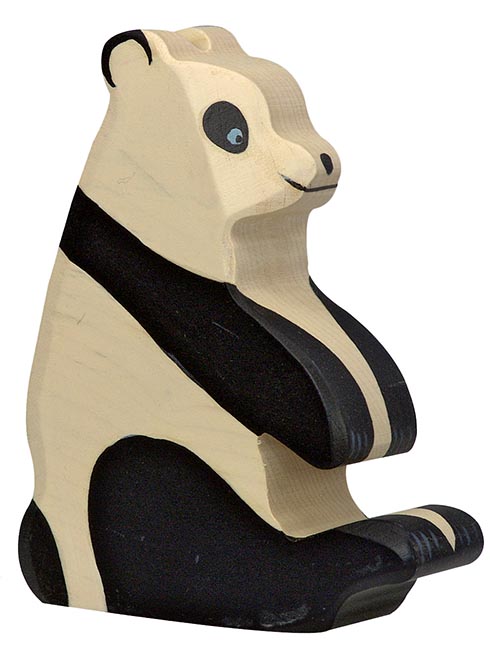 Holztiger Pandabär sitzend 80191 Holztier Holzfigur Holz Figur