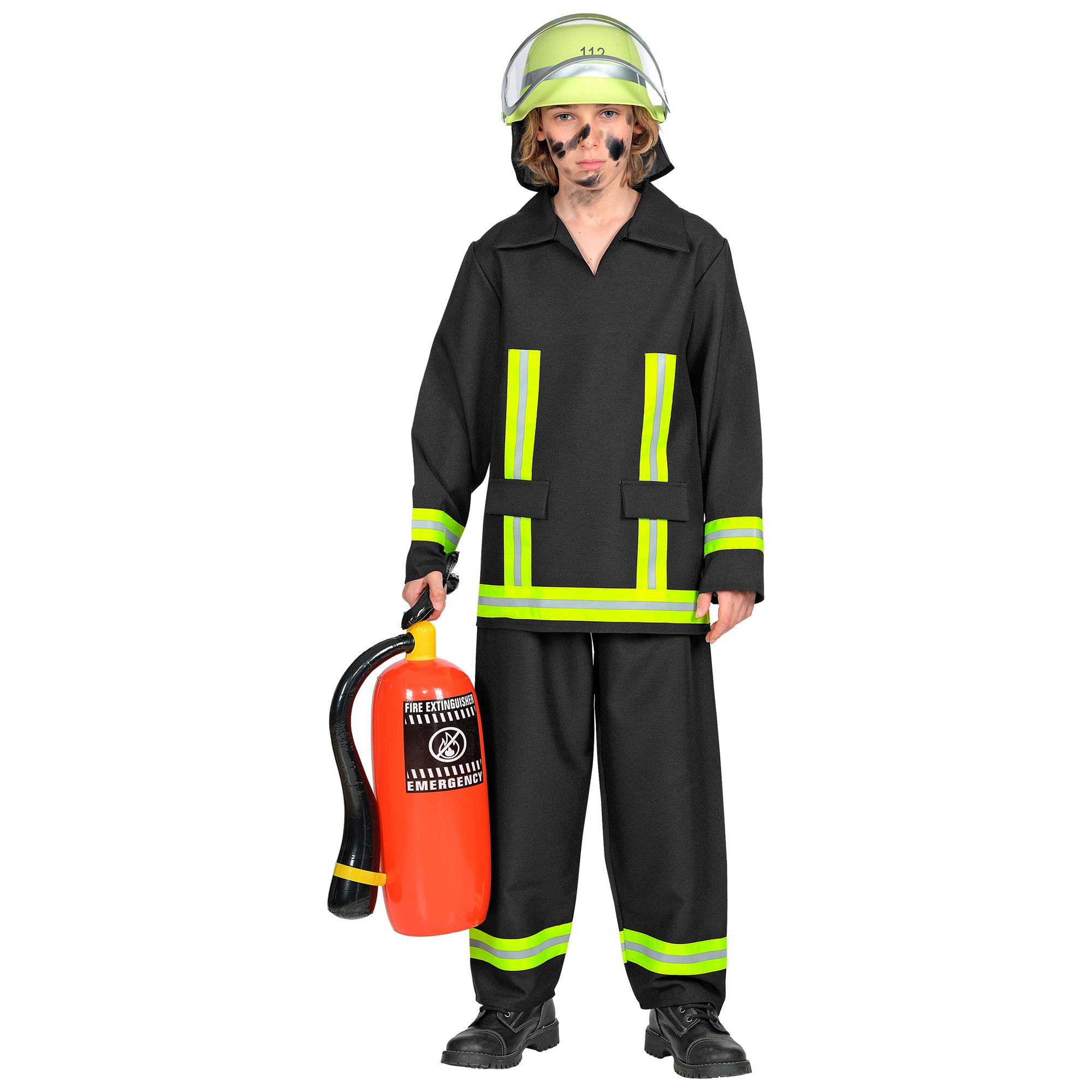 Feuerwehr  Kinderkostüm, Uniform mit Reflektoren, Oberteil und Hose
