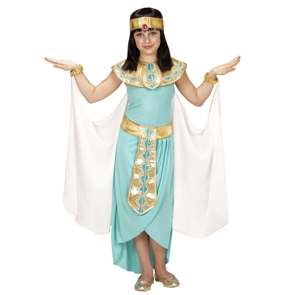 Ägyptische Königin Kleid, Gürtel, Armbänder, Stirnband, Umhang