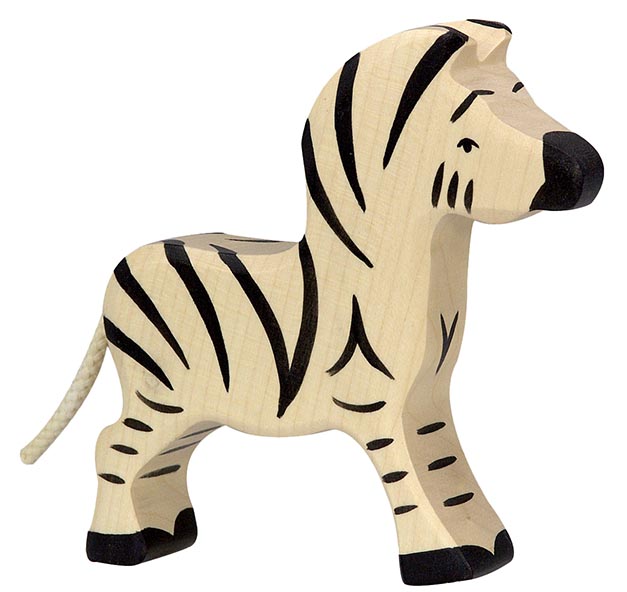 Holztiger Holzfigur Zebra, klein