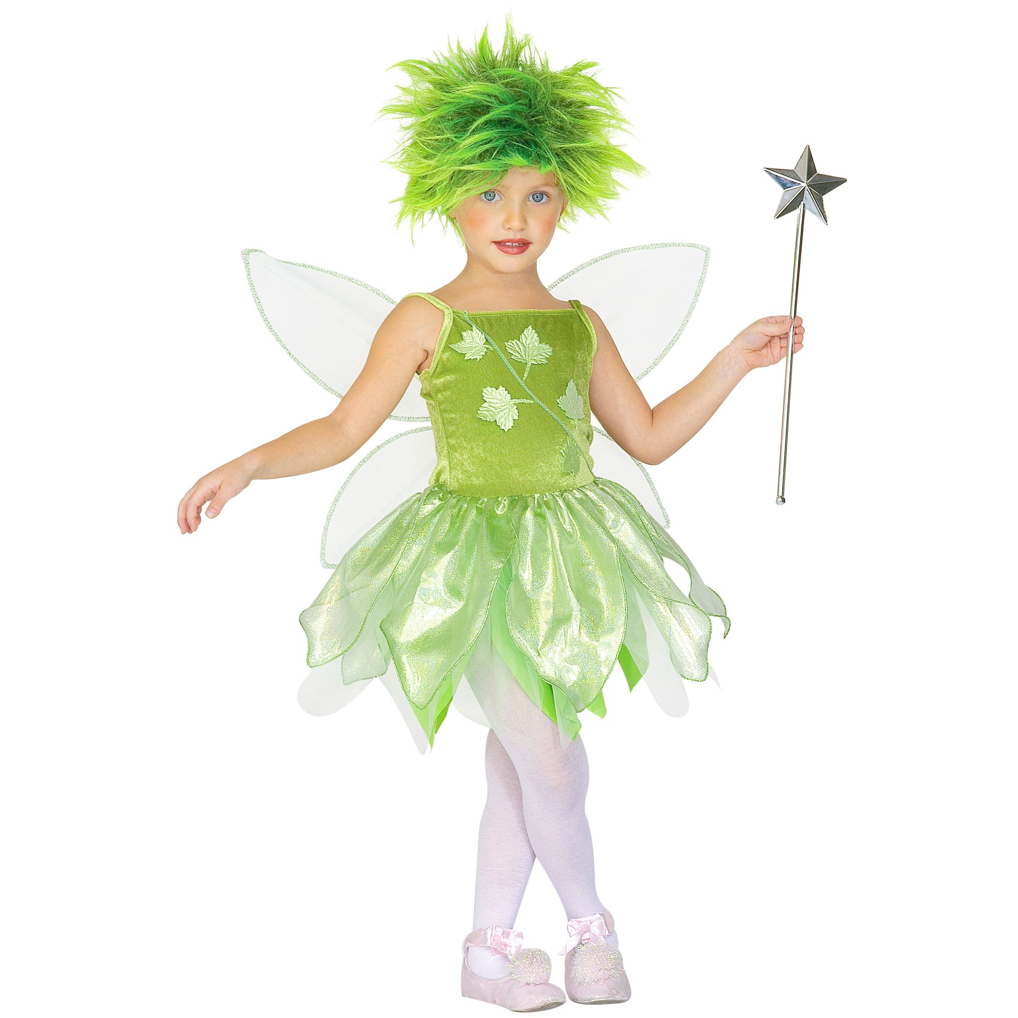 Waldfee Kostüm für Kinder, Feenkostüm Kleid, Flügel