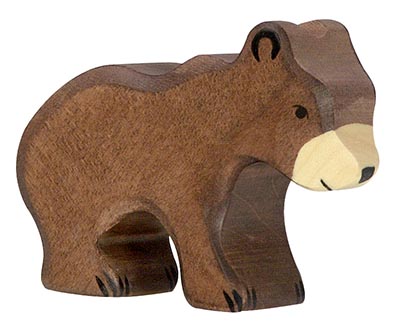 Holztiger Braunbär klein 80185 Holztier Holzfigur Holz Figur