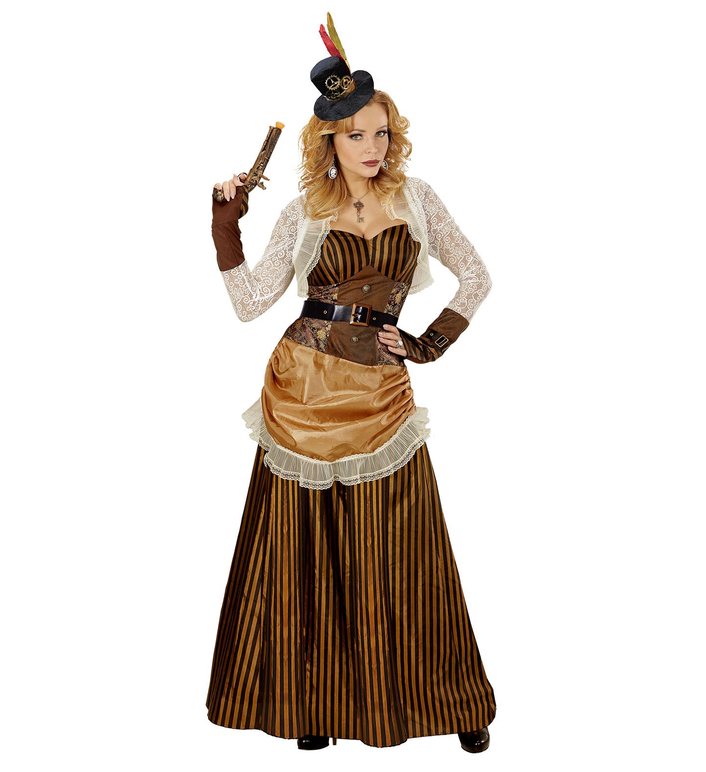 STEAMPUNK Kleid, Gürtel, Minihut Steampunkkostüm Damenkostüm Steam 