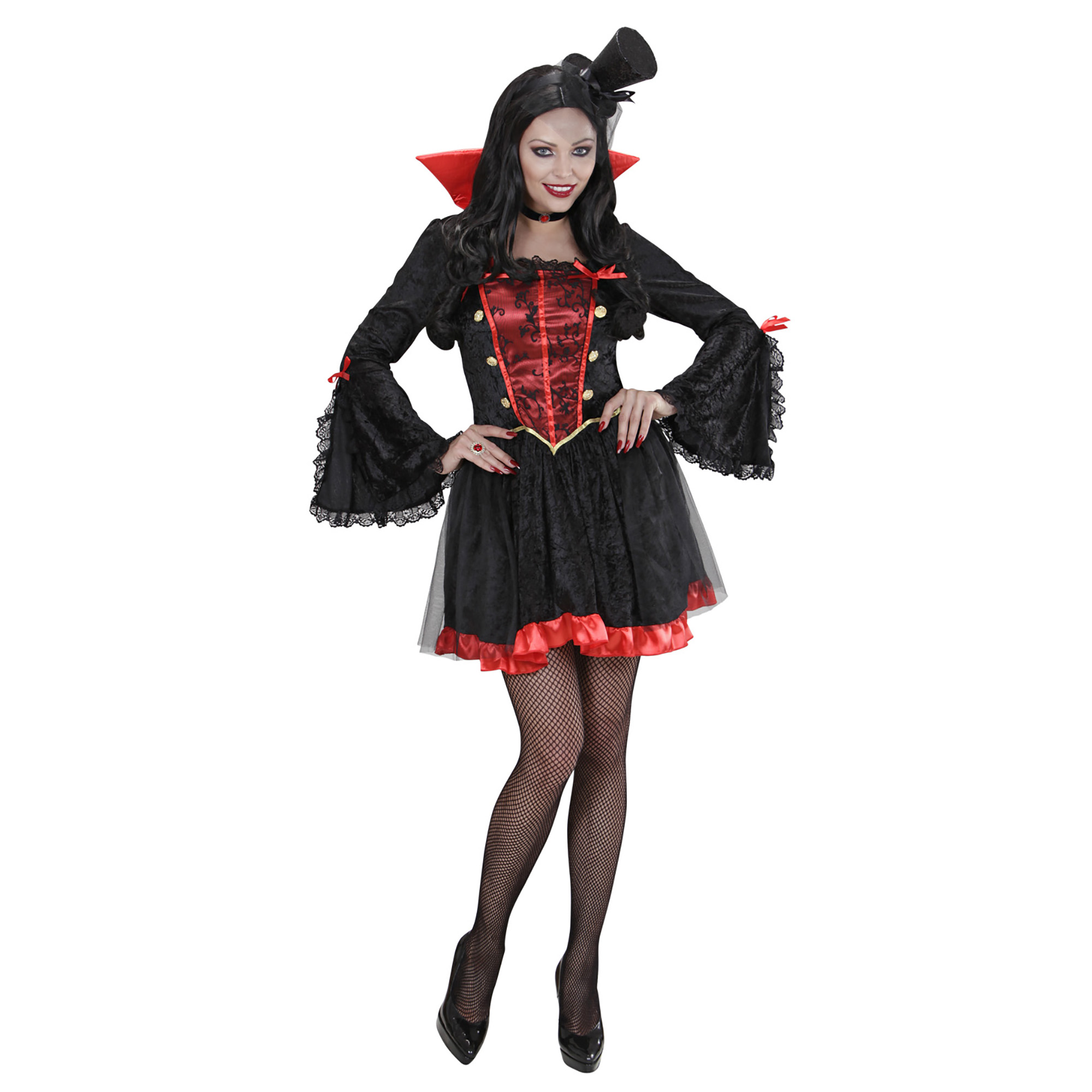 Vampirdame, Kleid, Vampirkostüm, Halloween, Fasching, Damenkostüm 