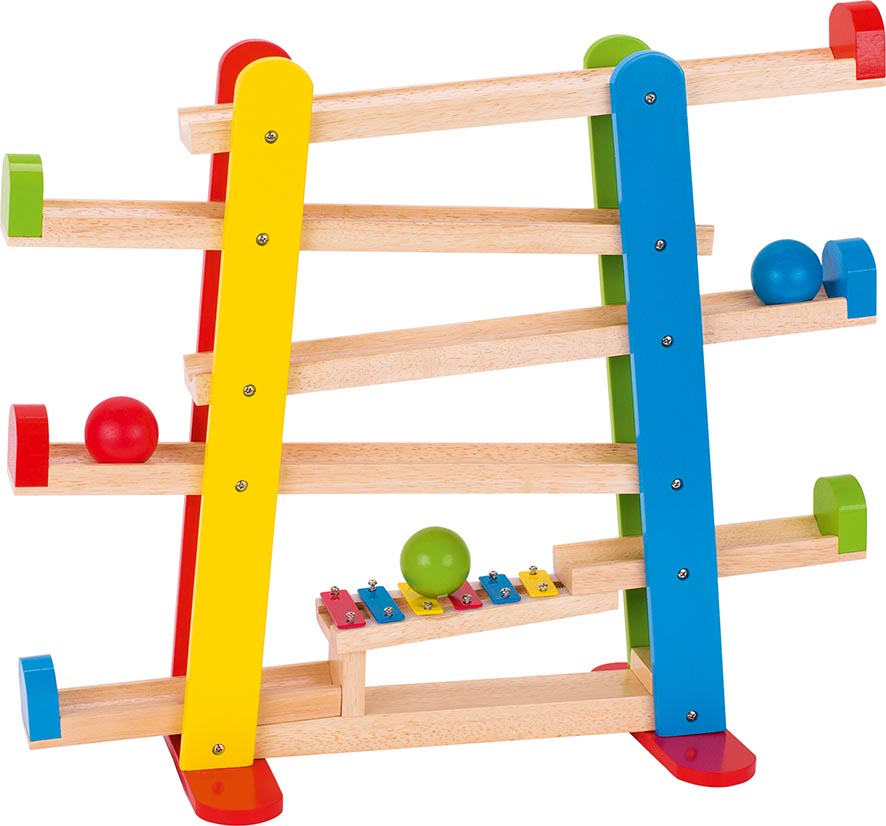 Kugelbahn mit Xylophon aus Holz Holzspielzeug Kinderspielzeug bunt