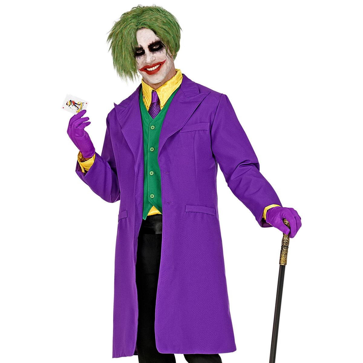 Evil Clown Mantel mit Weste, Joker, Halloween, Herrenkostüm