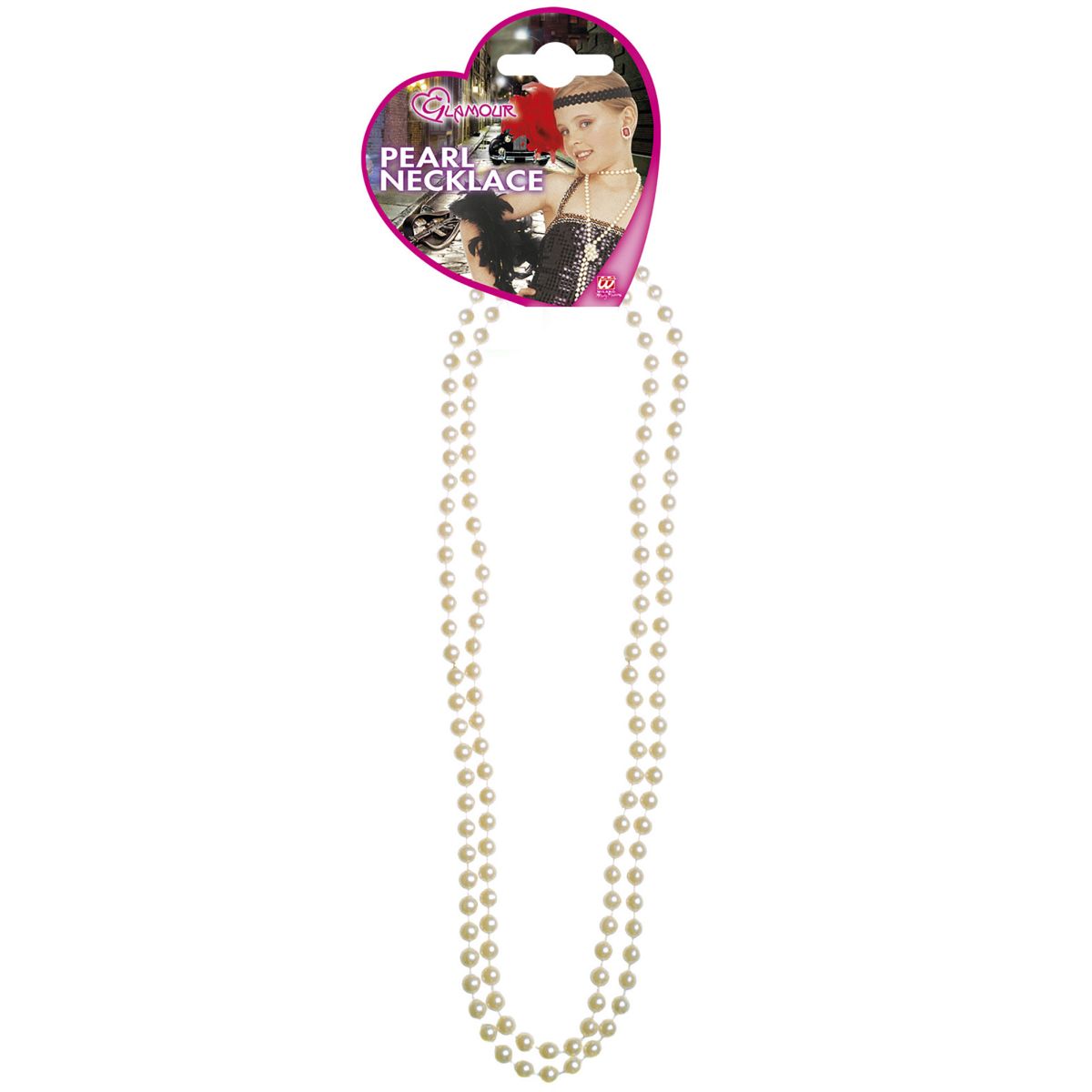 Glamour Perlenkette, Länge circa 57cm, Schmuck, Halsband, Jazz Girls, Mottoparty