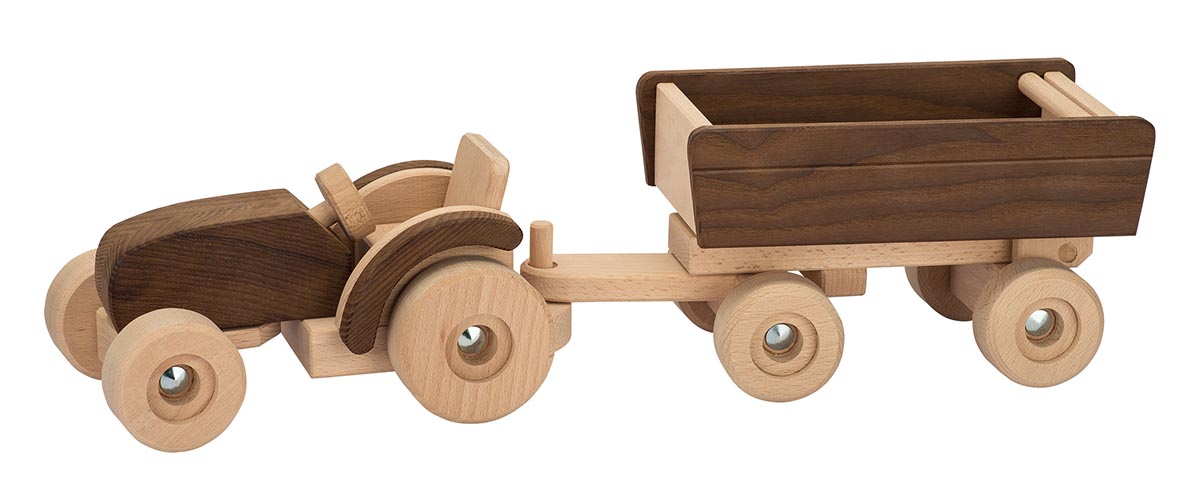 Traktor Anhänger Bauernhof Fahrzeug Kinderspielzeug Holzspielzeug