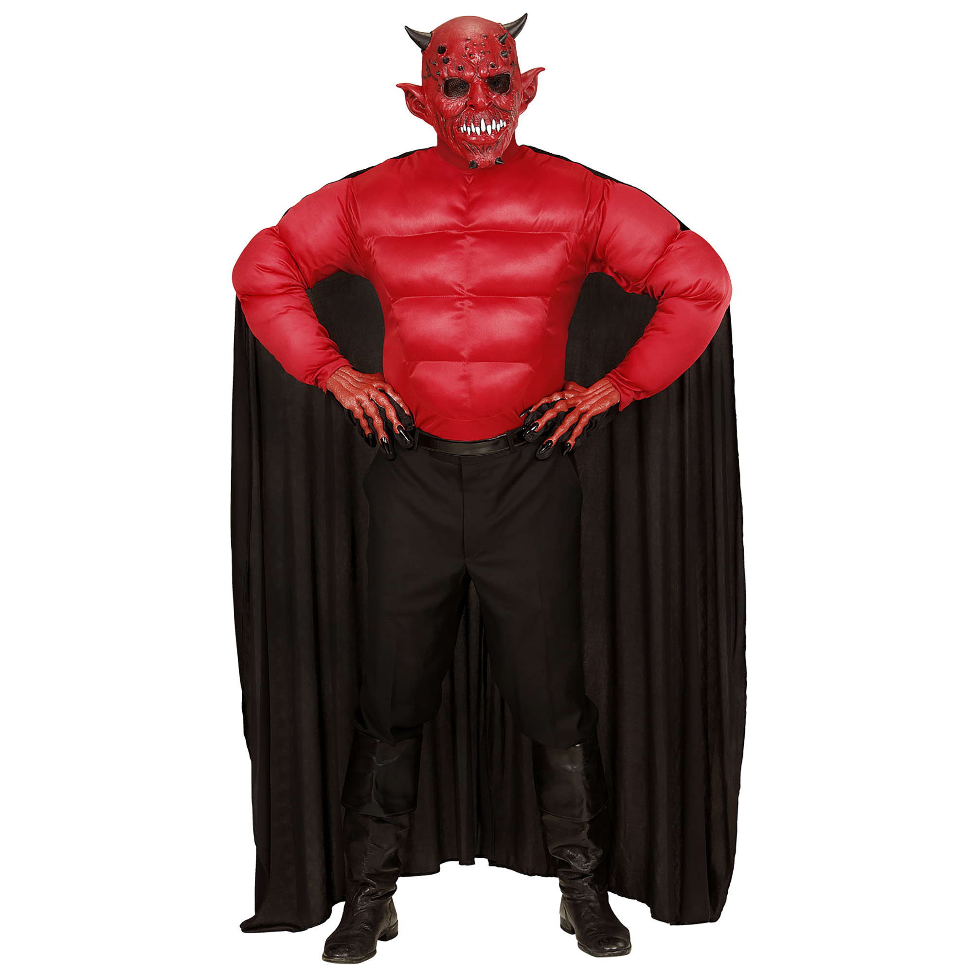 Teufel Kostüm, Satan, Muskelshirt, Umhang, Fasching, Halloween, Teufelkostüm 