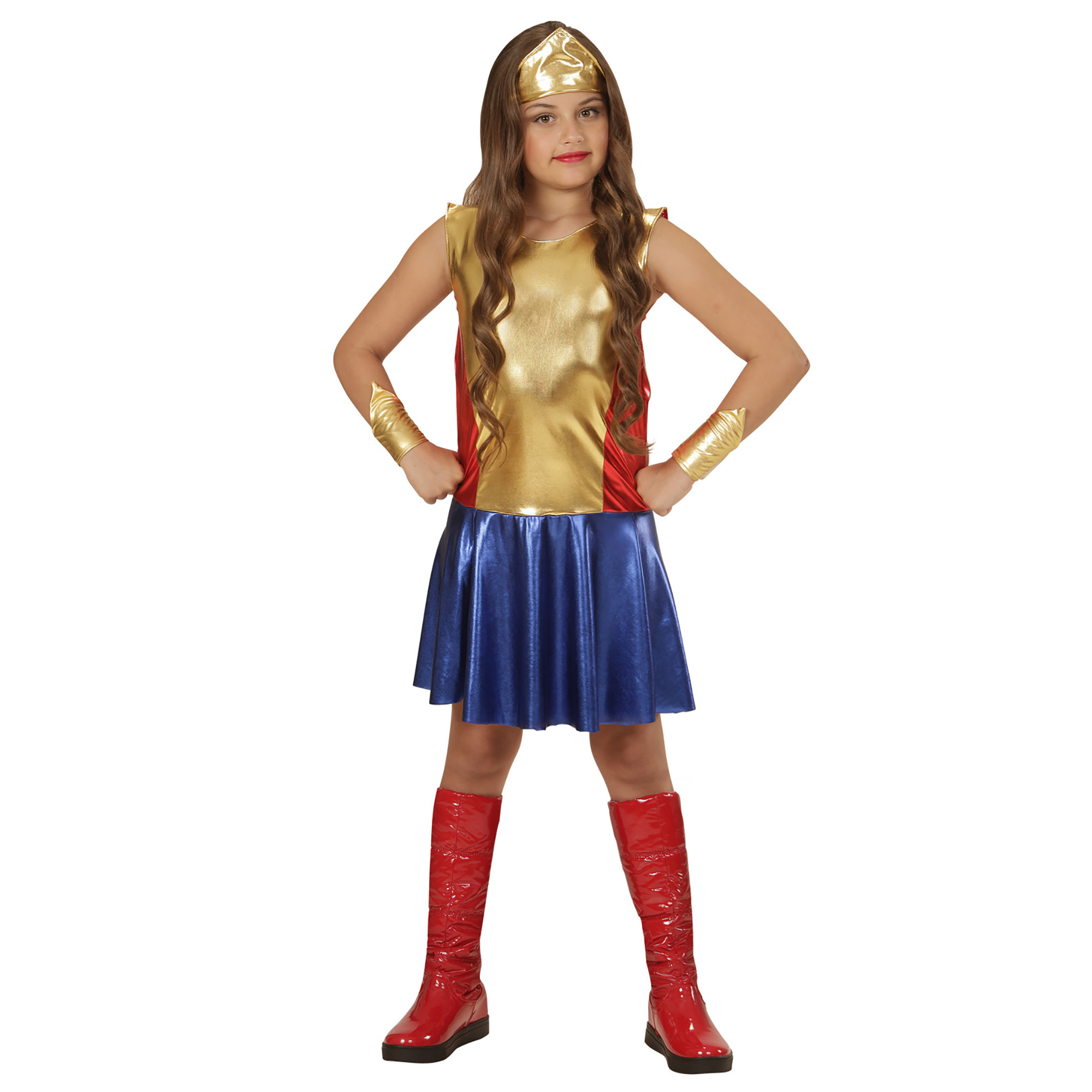 Wonder Girl Kleid, Kinderkostüm, Superheldin, Mädchen 