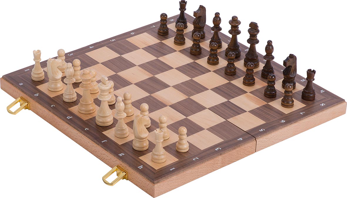 Schachspiel Holzklappkassette Brettspiel Strategiespiel Denkspiel Holz