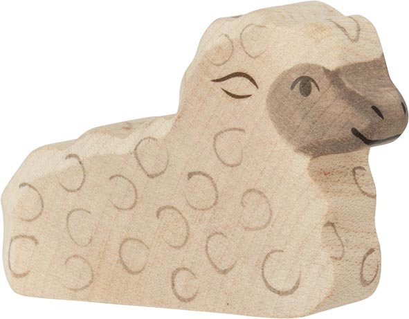 Holztiger Lamm liegend 80077 Holztier Holzfigur Holz Figur