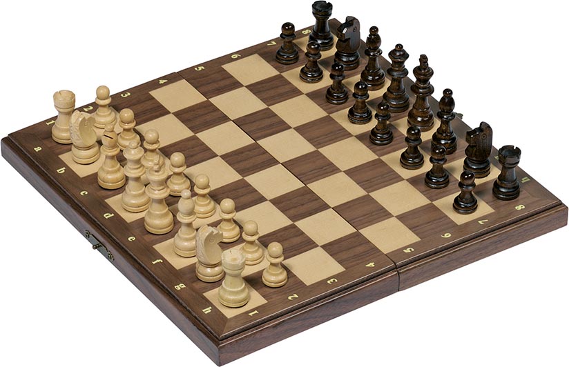 Magnetisches Schachspiel aus Holz Schach Holzklappbox