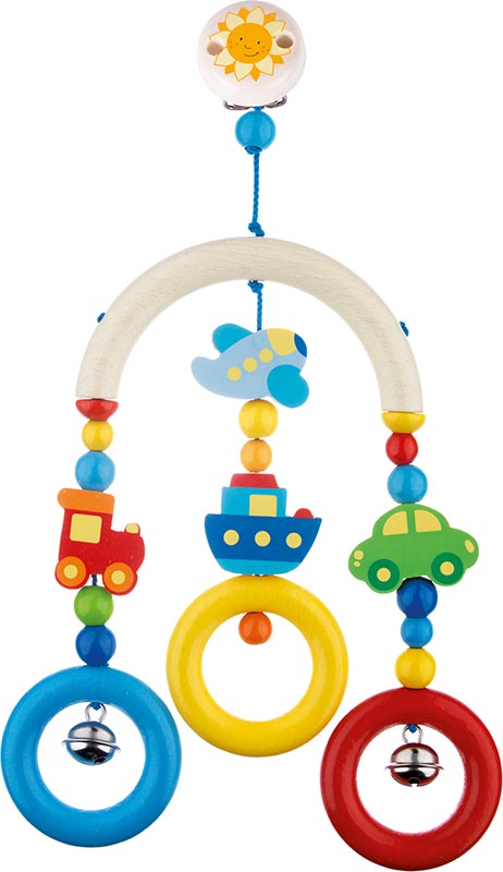 Mini Trapez Baby Spieltrainer Motorikspiel Holz Auto Zug Schiff Glocke