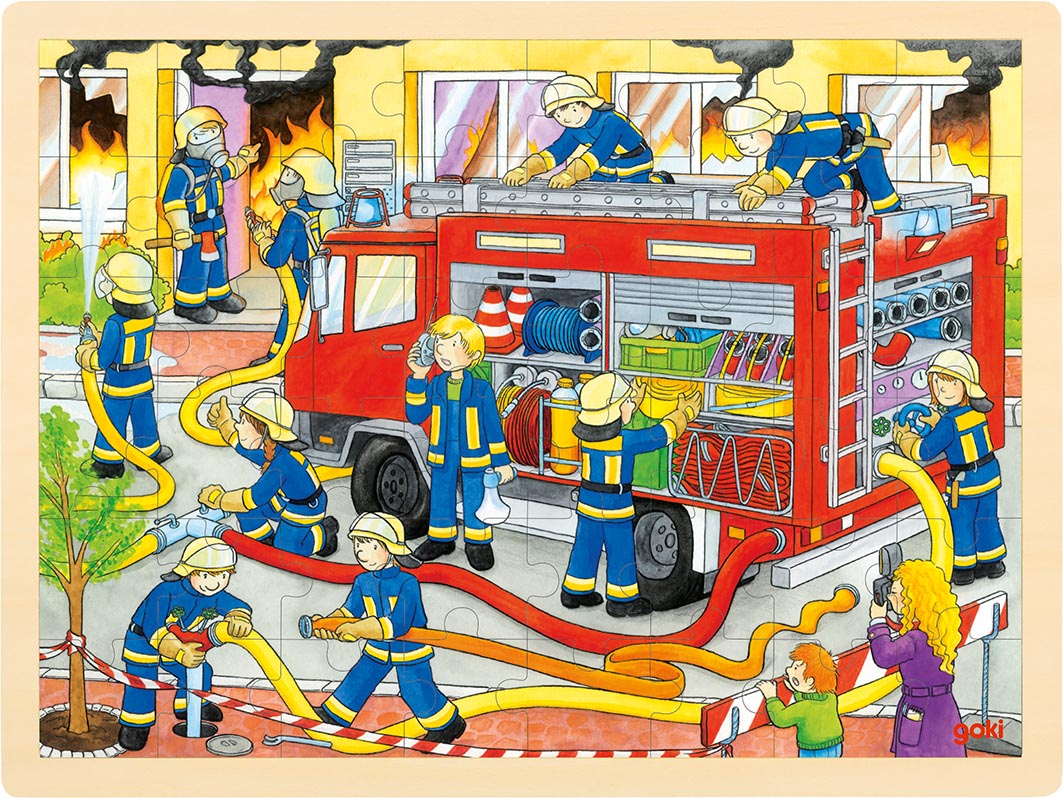 Einlegepuzzle Feuerwehreinsatz Puzzle Setzpuzzle Kinderpuzzle
