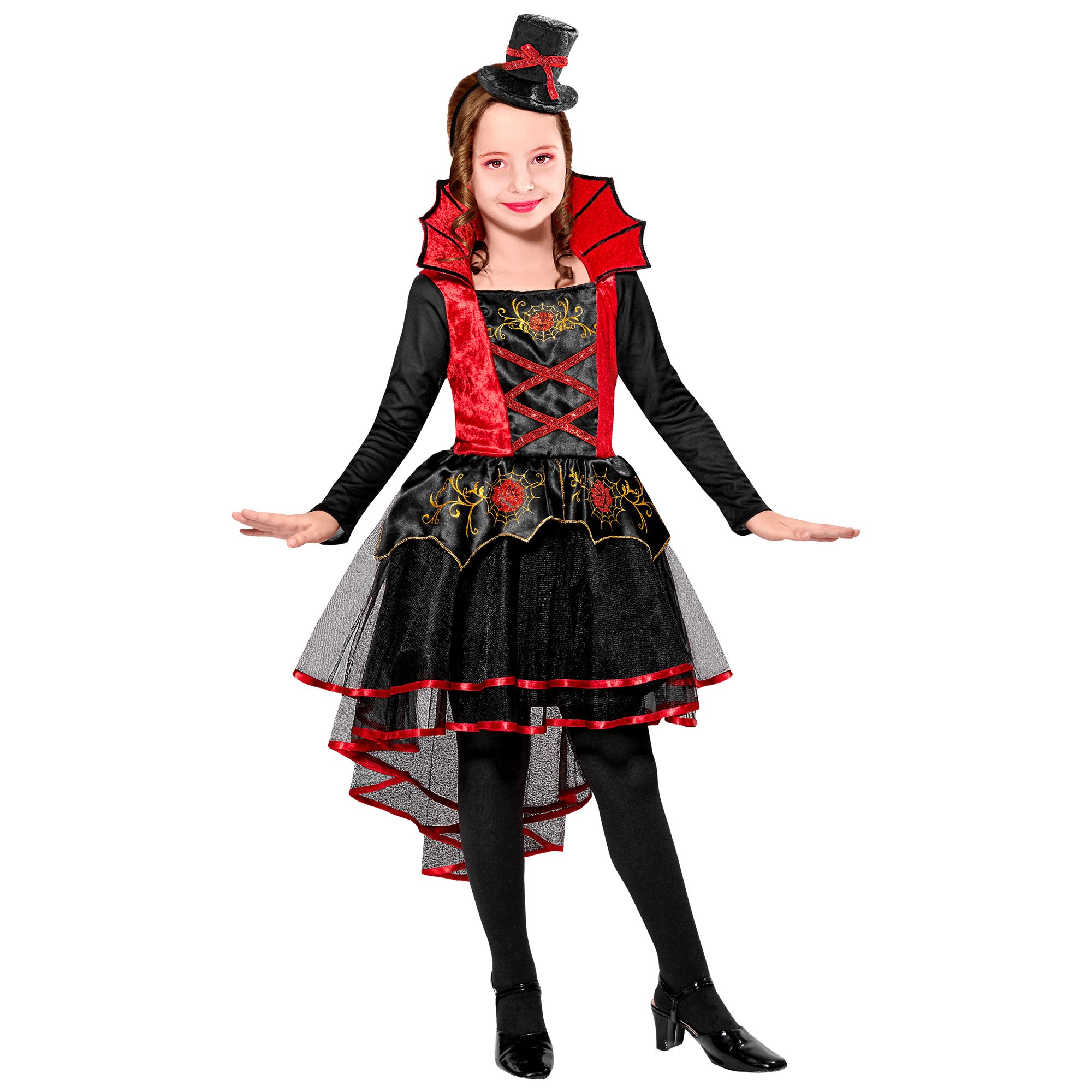 VAMPIRIN Kleid Mädchenkostüm Vampirkostüm Halloween Fasching Gr. 140 cm / 8-10 Jahre