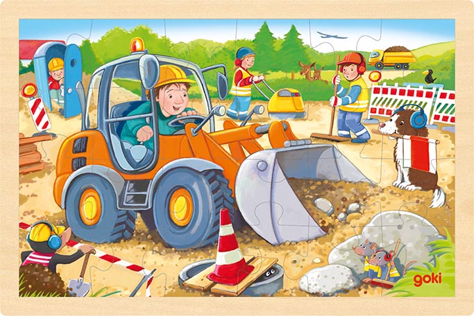 Einlegepuzzle Baustelle