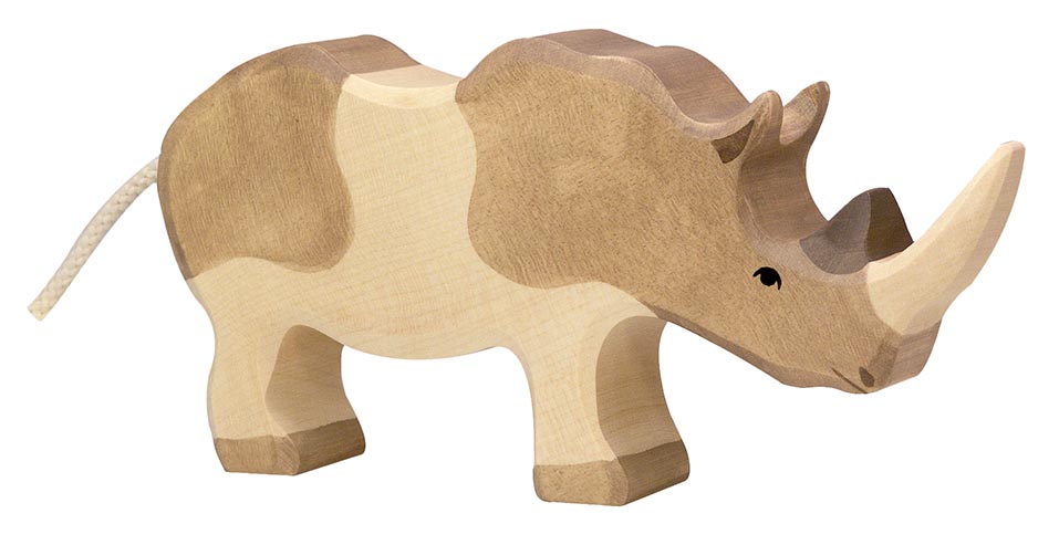 Holztiger Holzfigur Nashorn