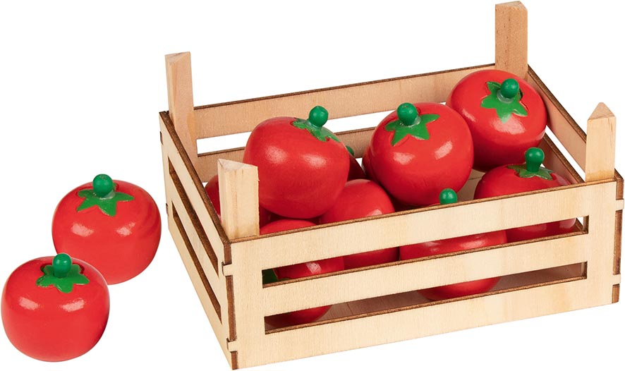 Tomaten in Gemüsekiste Kaufladen Zubehör Kaufmannsladen Holzkiste