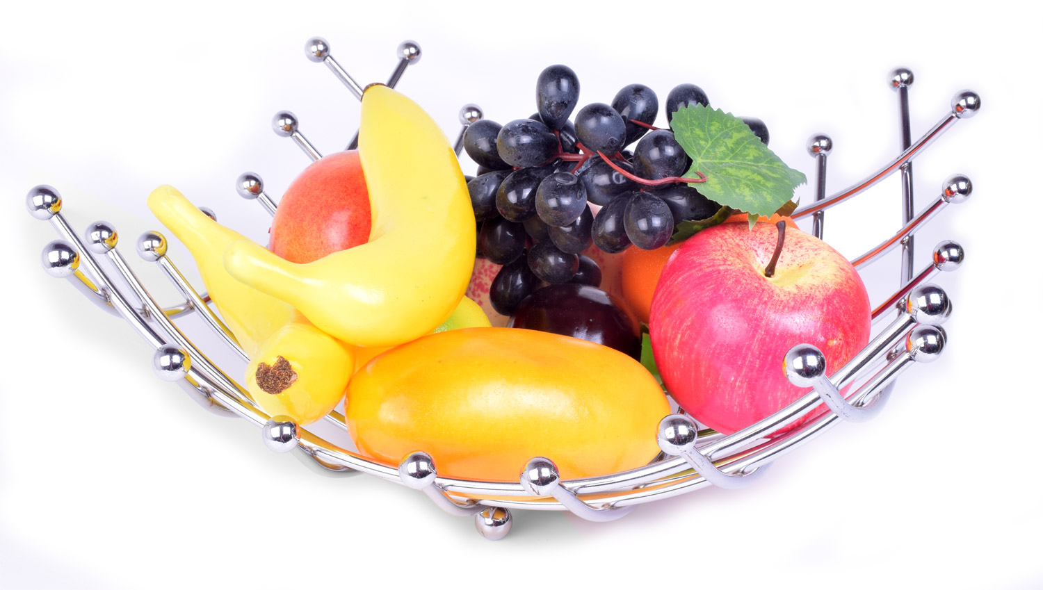 Obstkorb Obstschale Brötchenkorb Obst-Schale 24 cm Chrome Schwarz Servierkorb