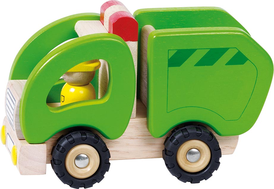 Müllwagen Müllabfuhr LKW Holzfahrzeug Holzauto Holzspielzeug Kinder