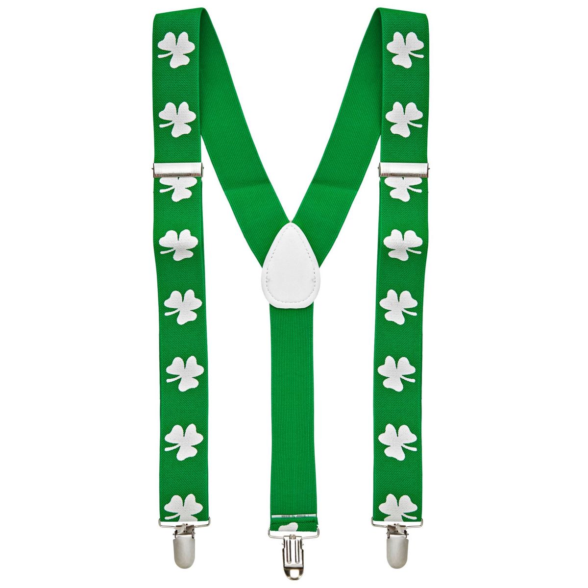 Hosenträger mit Kleemuster, St. Patricks Day  Kostüm Kleeblatt Muster Grün