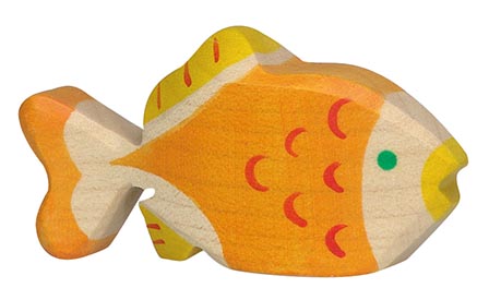 Holztiger Holzfigur Goldfisch