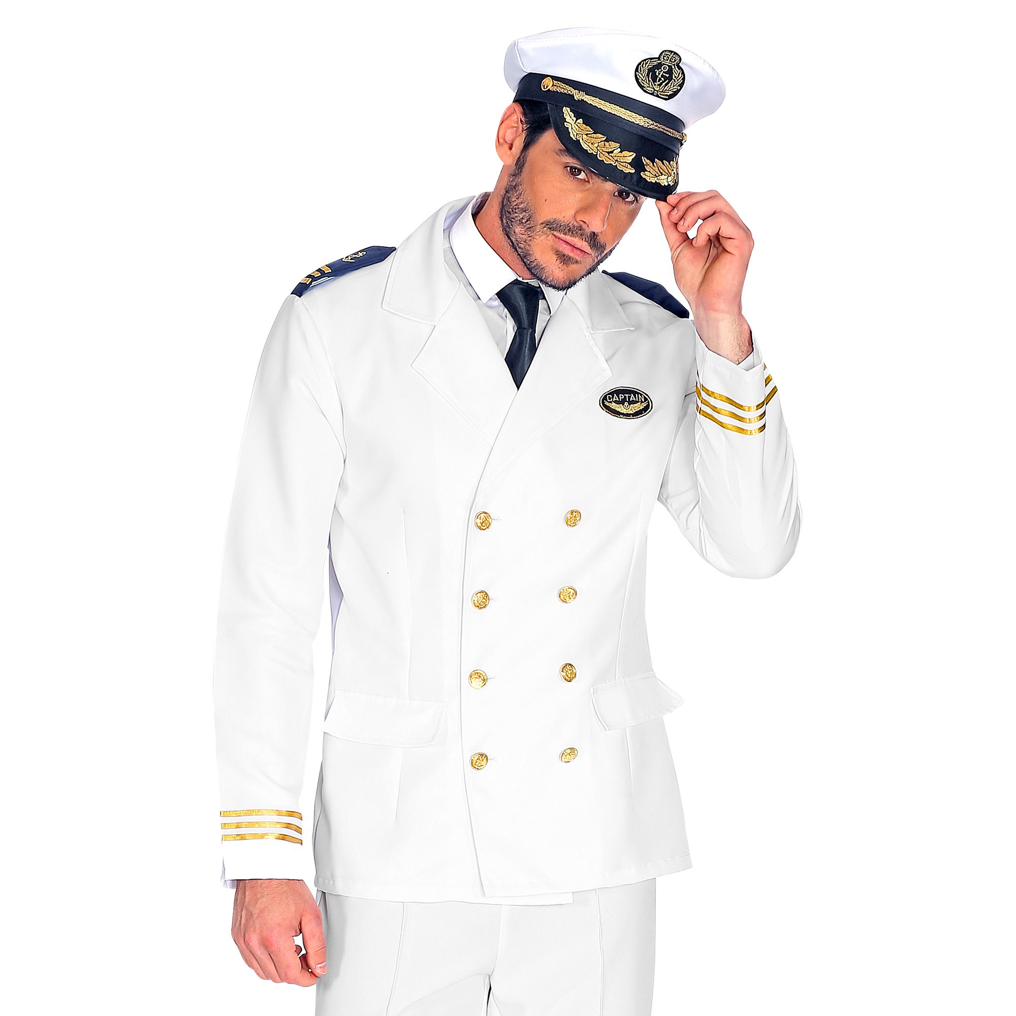 Kapitän Jackett Herrenkostüm Matrose Seemannkostüm Kostüm Weiß