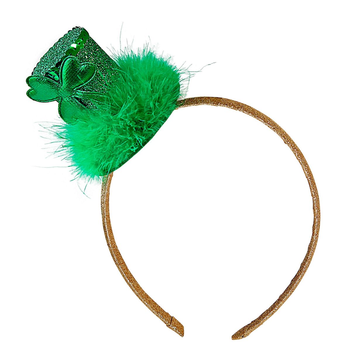 Haarreif Minizylinder St. Patrick´s Day, mit Federn, Hut, Kopfschmuck