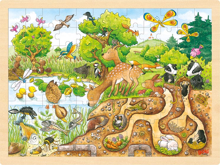 Einlegepuzzle Erlebnis Natur Holzpuzzle Kinderpuzzle Puzzle Tierpuzzle 96 tlg