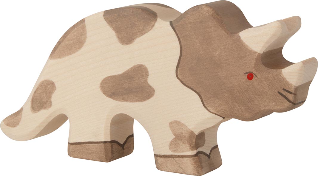 Holztiger Holzfigur Triceratops