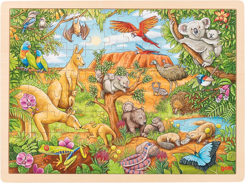 Einlegepuzzle Australische Tierwelt