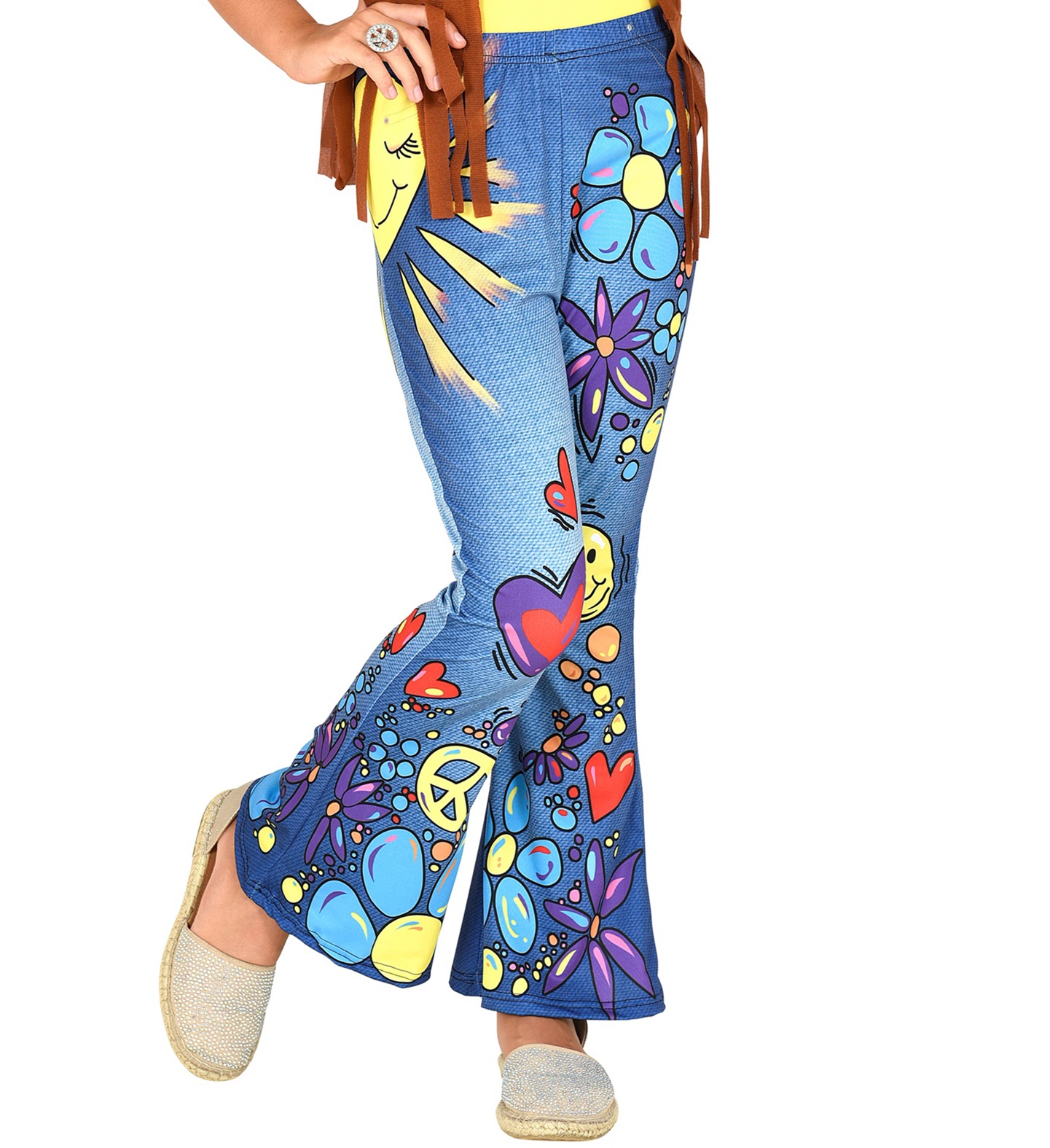 Strumpfhose für Kinder Kinderstrumpfhose Leggins Jeans Hippie Gr. 140 cm / 8-10 Jahre
