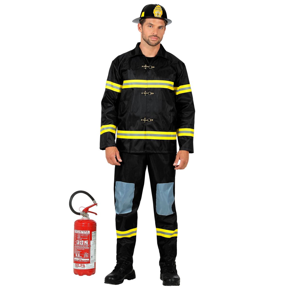 Feuerwehrmann, Oberteil, Hose und Helm, Uniform, Beruf, Mottoparty, Karneval, Fasching