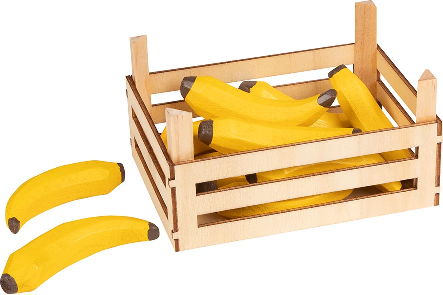 Bananen in Obstkiste Frucht Früchte Kaufladen Zubehör Kaufmannsladen