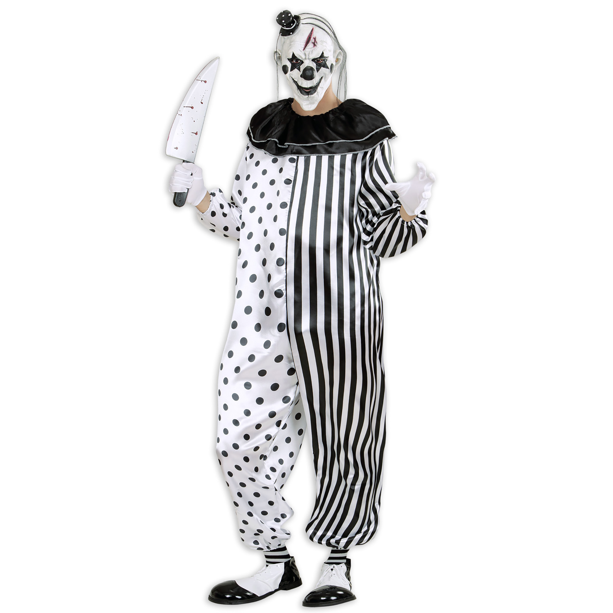 Killer Pierrot Killerclown Pantomime Clown Halloween Kostüm Overall